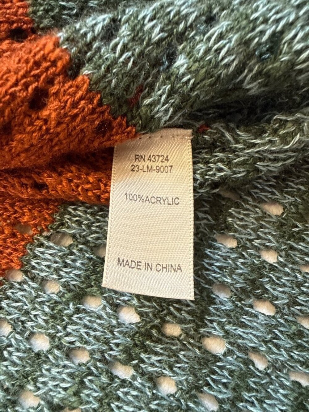 Linda Anderson Open Knit Color Block Cardigan~Size M~Multicolor Sweater L13 32 - Picture 8 of 9